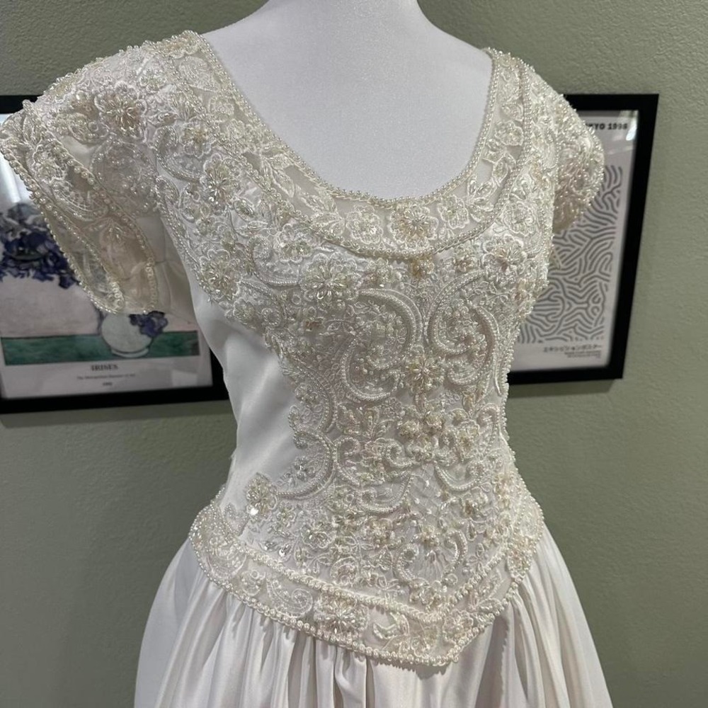 Vintage Wedding Dress - Bridal by Justine sz 12 Floor length wedding gown - Picture 2 of 8